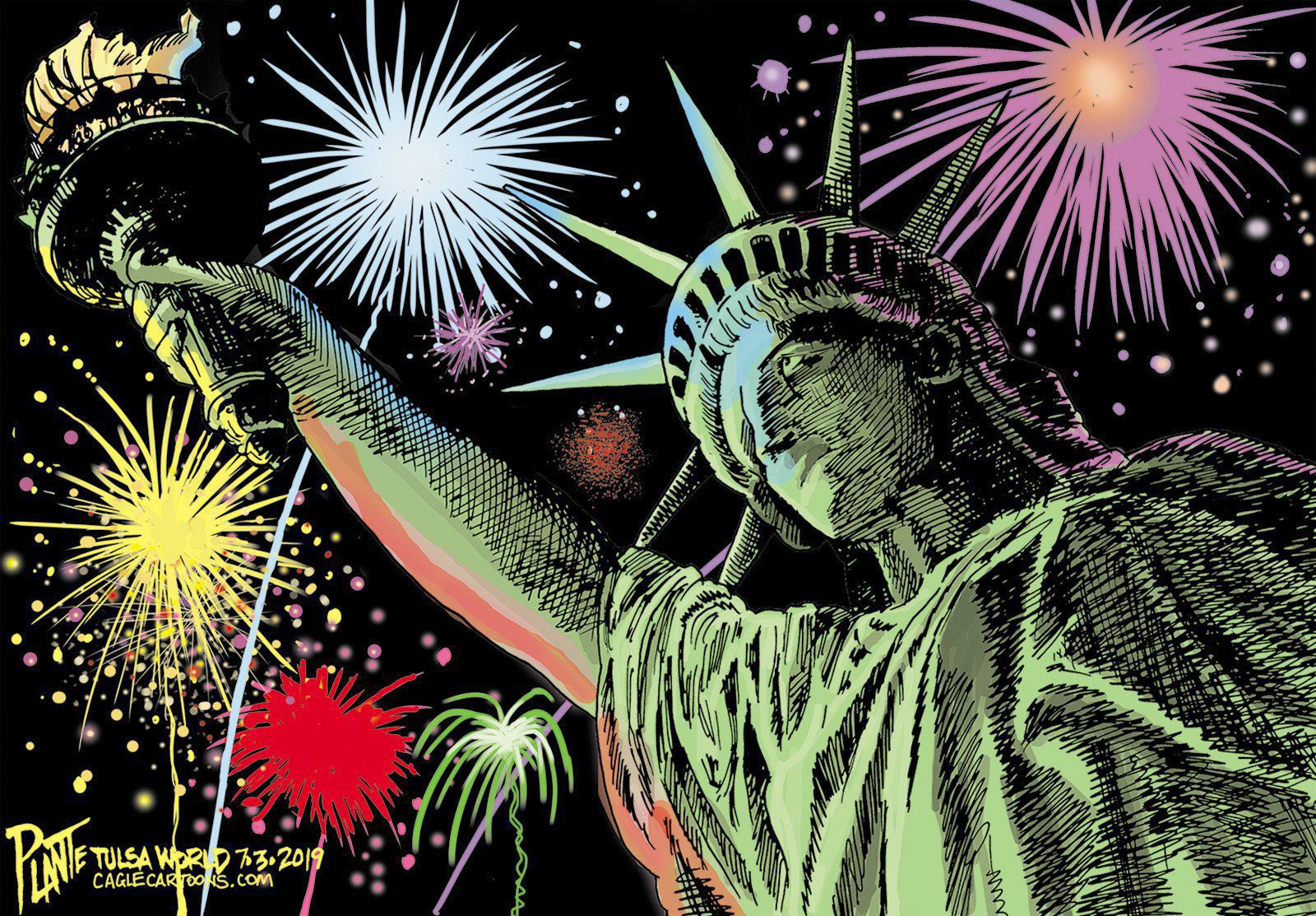 Bruce Plante cartoon: Independence Day